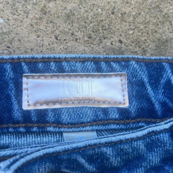 Kut from the Kloth Jen Raw Hem A-Line Denim Skirt Women's Size 6 - Picture 3 of 8